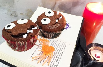 Cupcake Muffin d'Halloween chocolat oréo et beurre de cacahuète